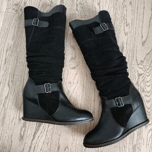 RUDSAK Black Leather & Suede Boots – Women’s Size 40